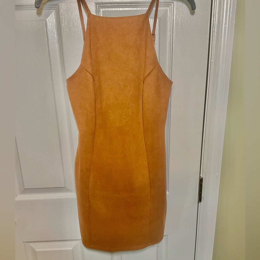 Tan Suede mini dress women size small